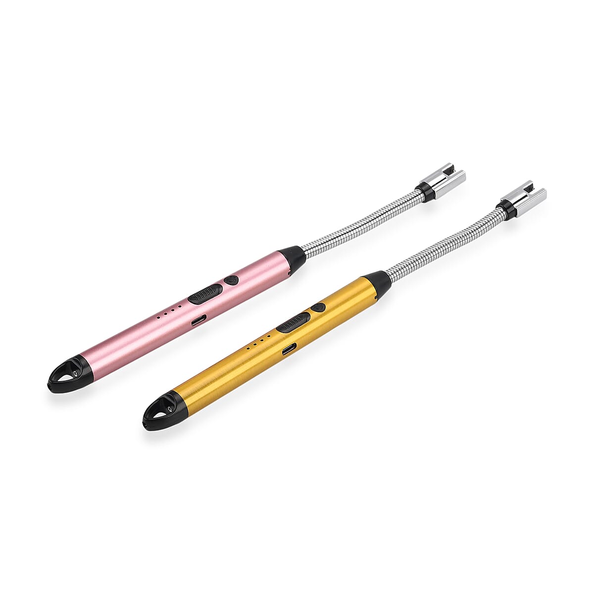 Livmore 2pcs Rechargeable Flameless Stainless Steel Electric Lighter - Gold and Rose Gold image number 3