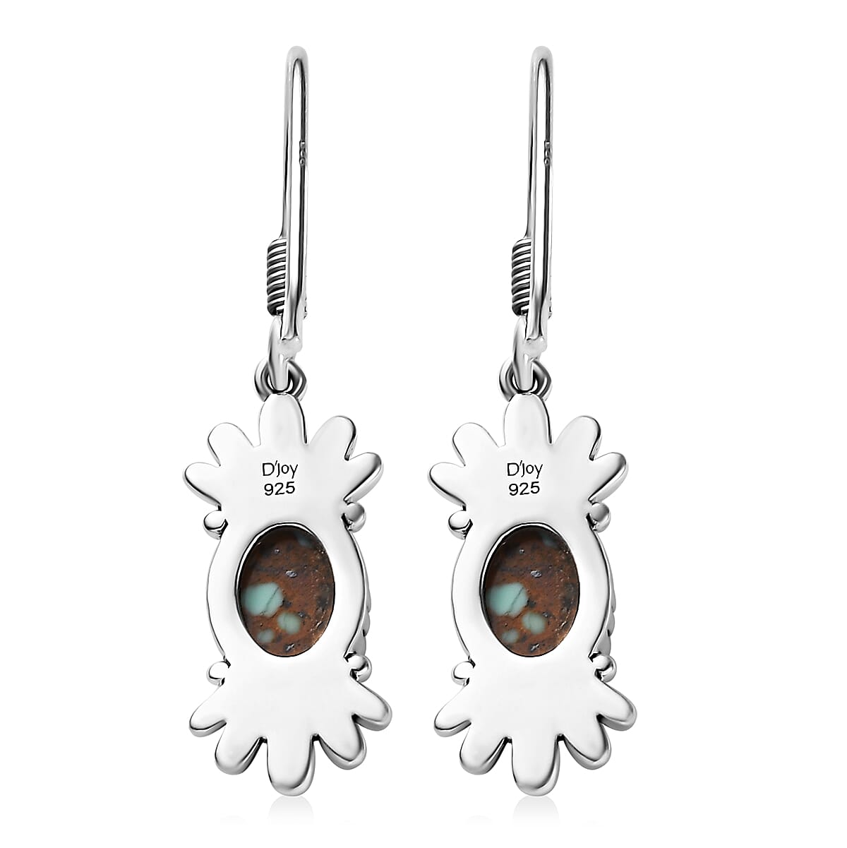 Artisan Crafted Blue Horizon Turquoise 2.10 ctw Earrings in Black Oxidized Sterling Silver
