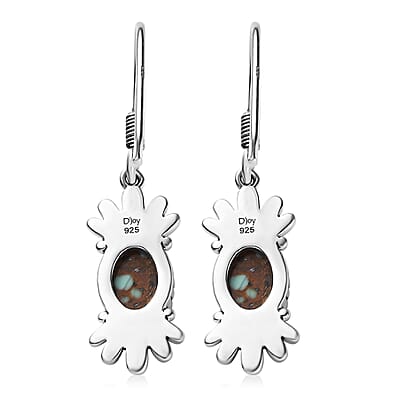 Artisan Crafted Blue Horizon Turquoise 2.10 ctw Earrings in Black Oxidized Sterling Silver