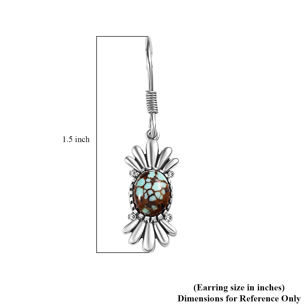 Artisan Crafted Blue Horizon Turquoise 2.10 ctw Earrings in Black Oxidized Sterling Silver