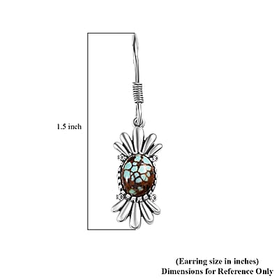 Artisan Crafted Blue Horizon Turquoise 2.10 ctw Earrings in Black Oxidized Sterling Silver