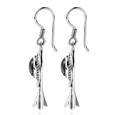 Artisan Crafted Blue Horizon Turquoise 3.40 ctw Horseshoe Earrings in Sterling Silver