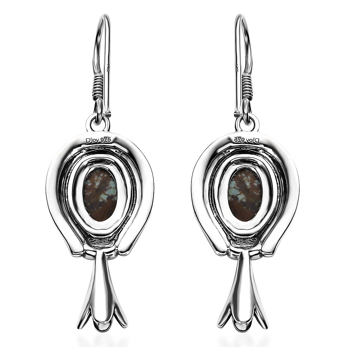 Artisan Crafted Blue Horizon Turquoise 3.40 ctw Horseshoe Earrings in Sterling Silver