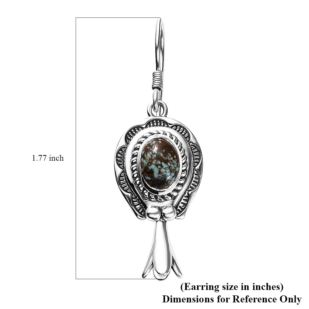 Artisan Crafted Blue Horizon Turquoise 3.40 ctw Horseshoe Earrings in Sterling Silver