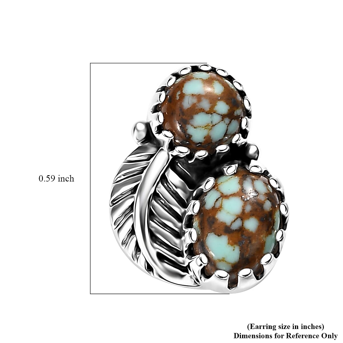 Artisan Crafted Blue Horizon Turquoise 2.20 ctw Feather Earrings in Black Oxidized Sterling Silver