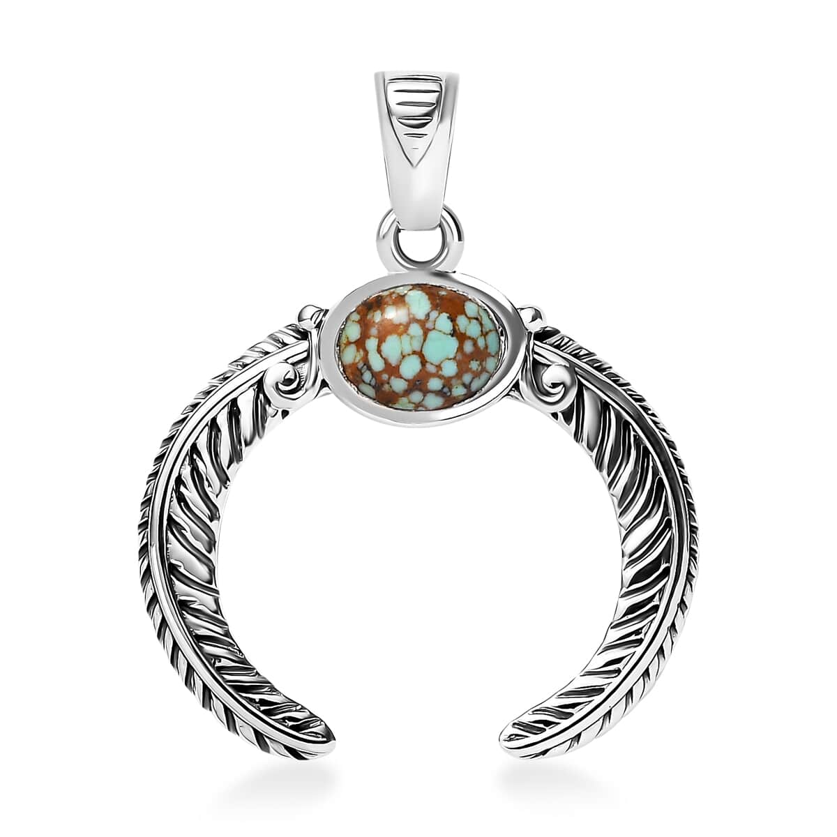 Artisan Crafted Blue Horizon Turquoise 1.00 ctw Naja Pendant in Sterling Silver image number 0