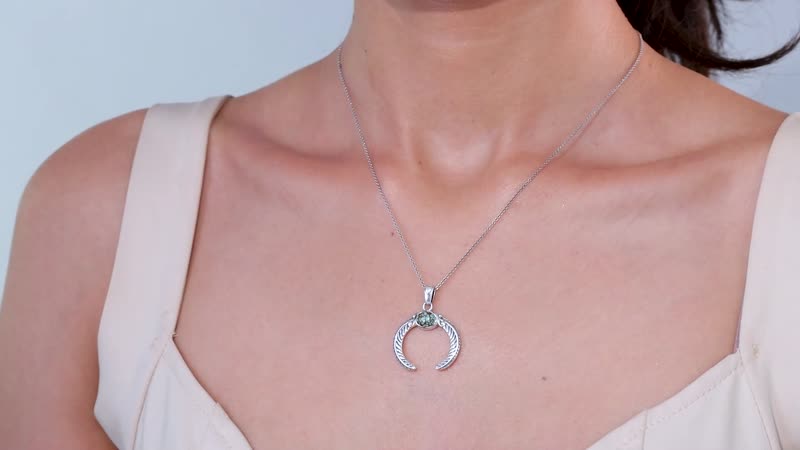 Artisan Crafted Blue Horizon Turquoise 1.00 ctw Naja Pendant in Sterling Silver