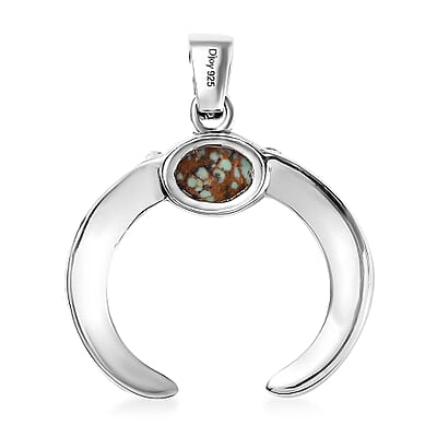 Artisan Crafted Blue Horizon Turquoise 1.00 ctw Naja Pendant in Sterling Silver