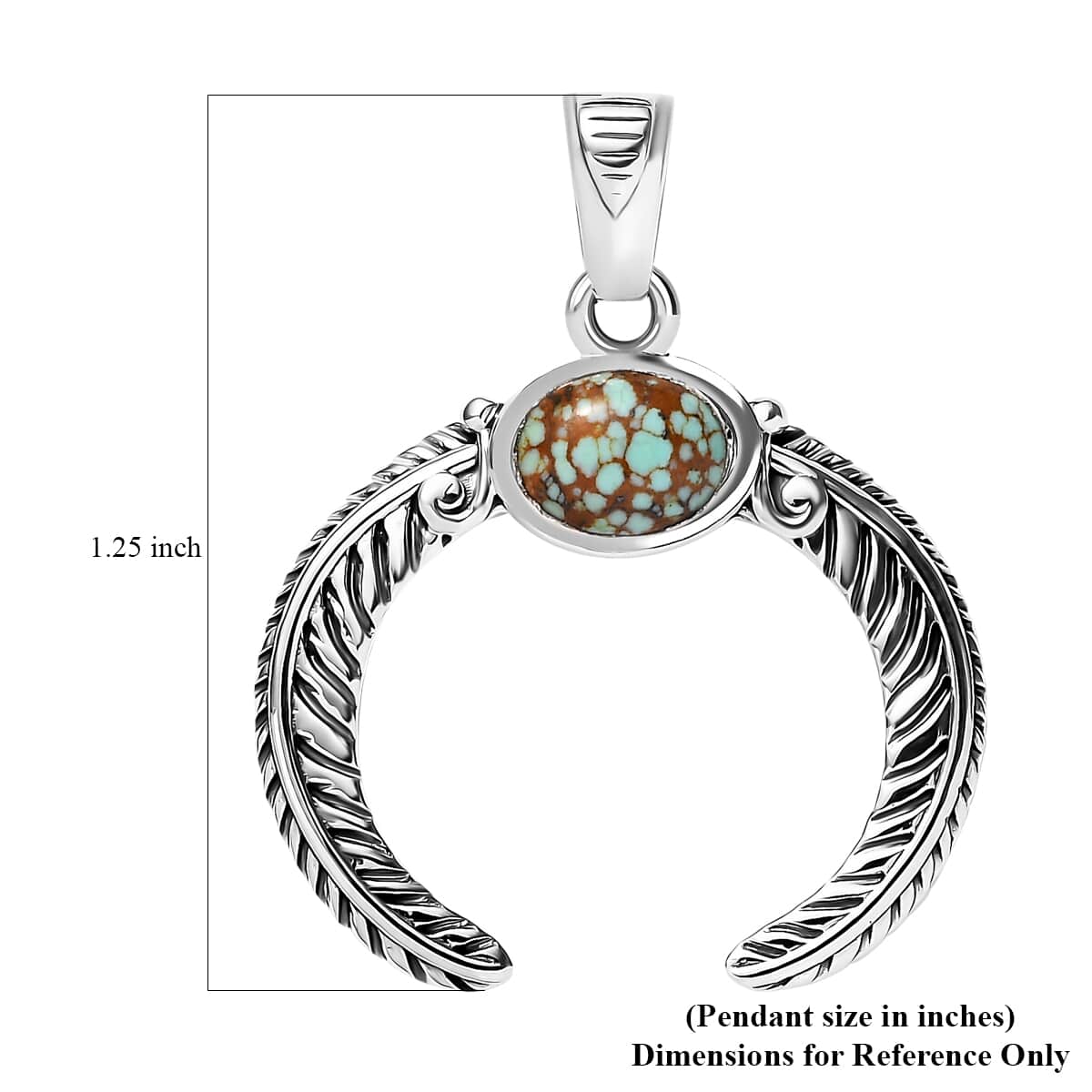 Artisan Crafted Blue Horizon Turquoise 1.00 ctw Naja Pendant in Sterling Silver image number 5