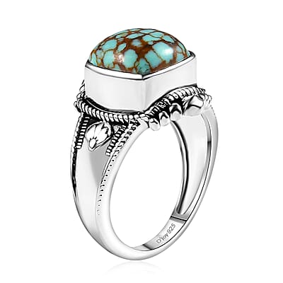Artisan Crafted Blue Horizon Turquoise 5.20 ctw Ring in Sterling Silver (Size 10.0)