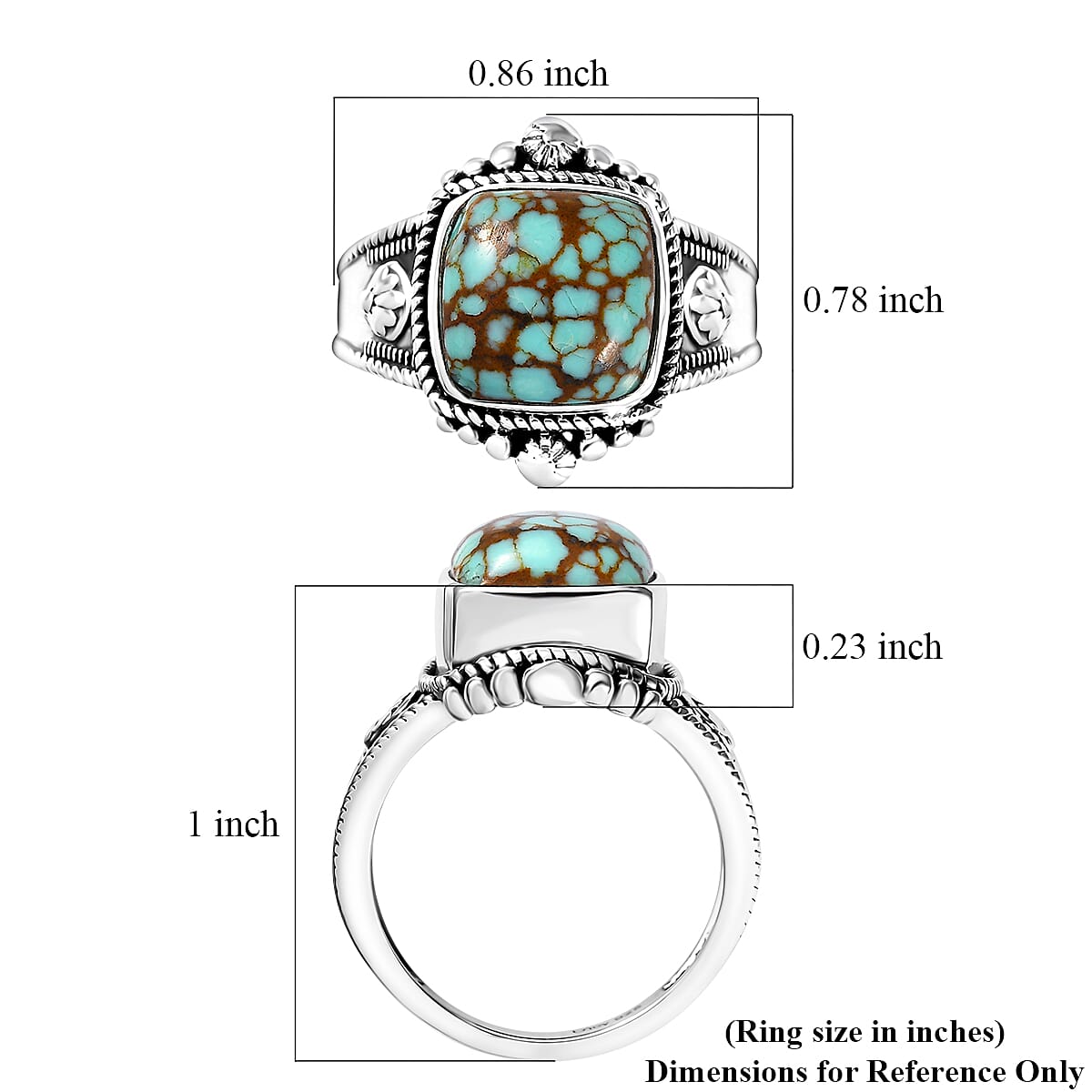 Artisan Crafted Blue Horizon Turquoise Ring in Sterling Silver (Size 10.0) 5.20 ctw image number 5