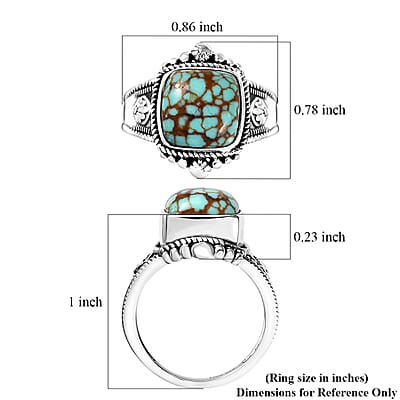 Artisan Crafted Blue Horizon Turquoise 5.20 ctw Ring in Sterling Silver (Size 10.0)