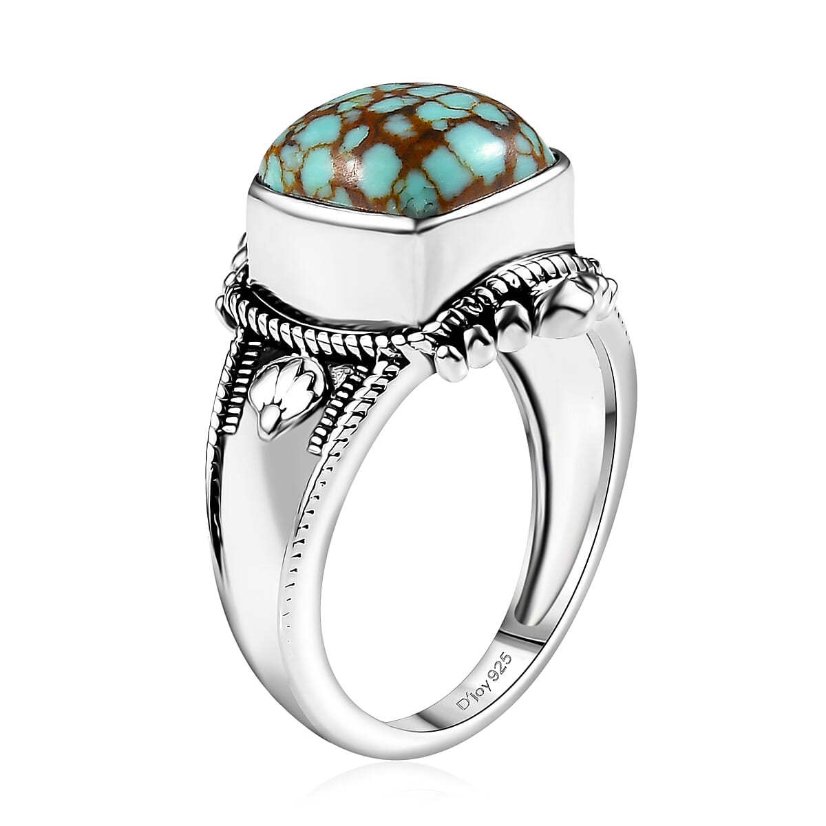 Artisan Crafted Blue Horizon Turquoise 5.20 ctw Ring in Sterling Silver (Size 9.0) image number 3