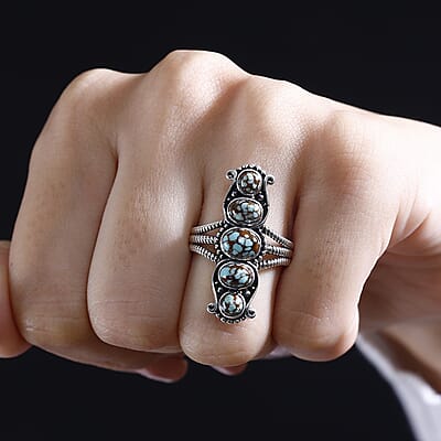 Artisan Crafted Blue Horizon Turquoise 2.25 ctw Ring in Sterling Silver (Size 10.0)