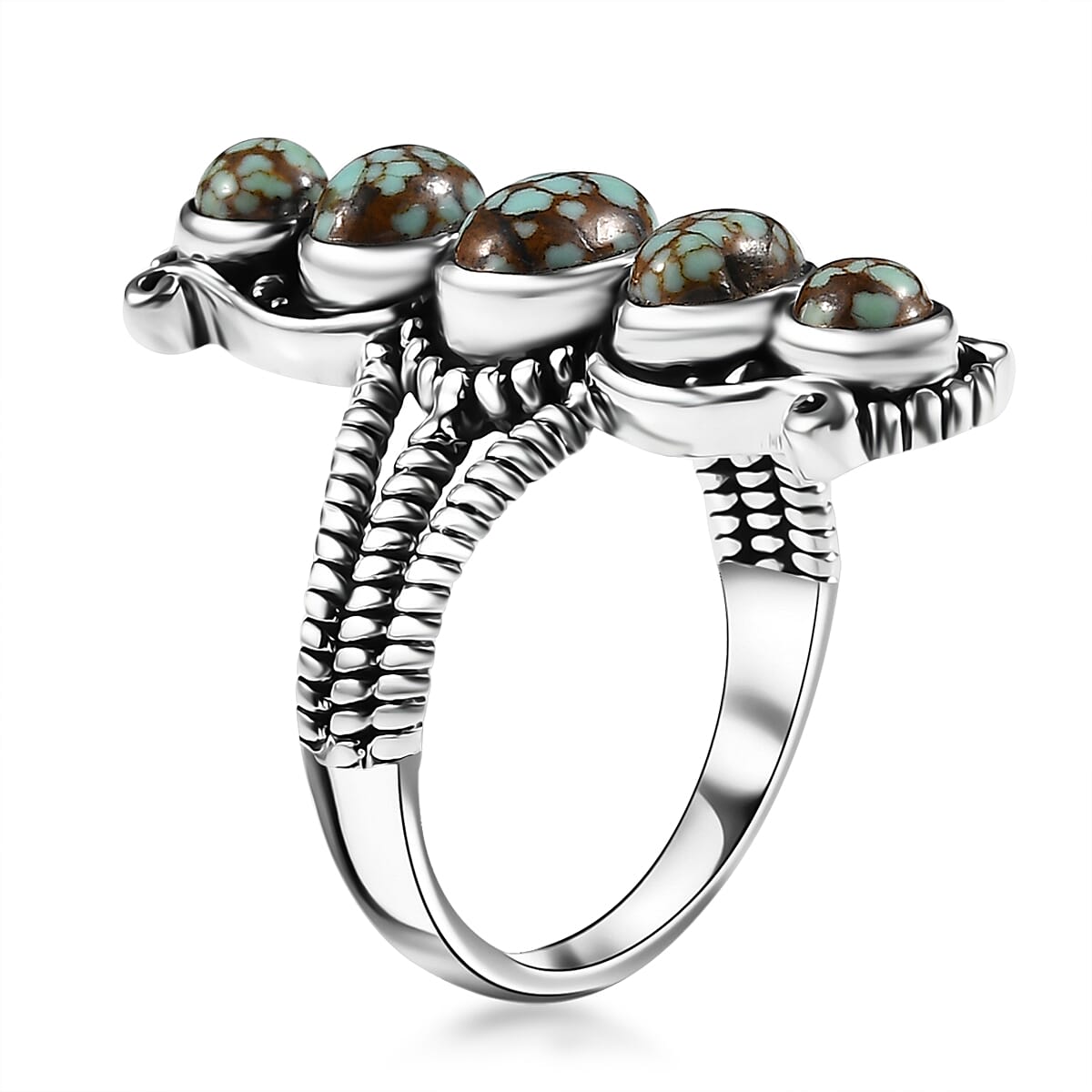 Artisan Crafted Blue Horizon Turquoise 2.25 ctw Ring in Sterling Silver (Size 6.0) image number 3