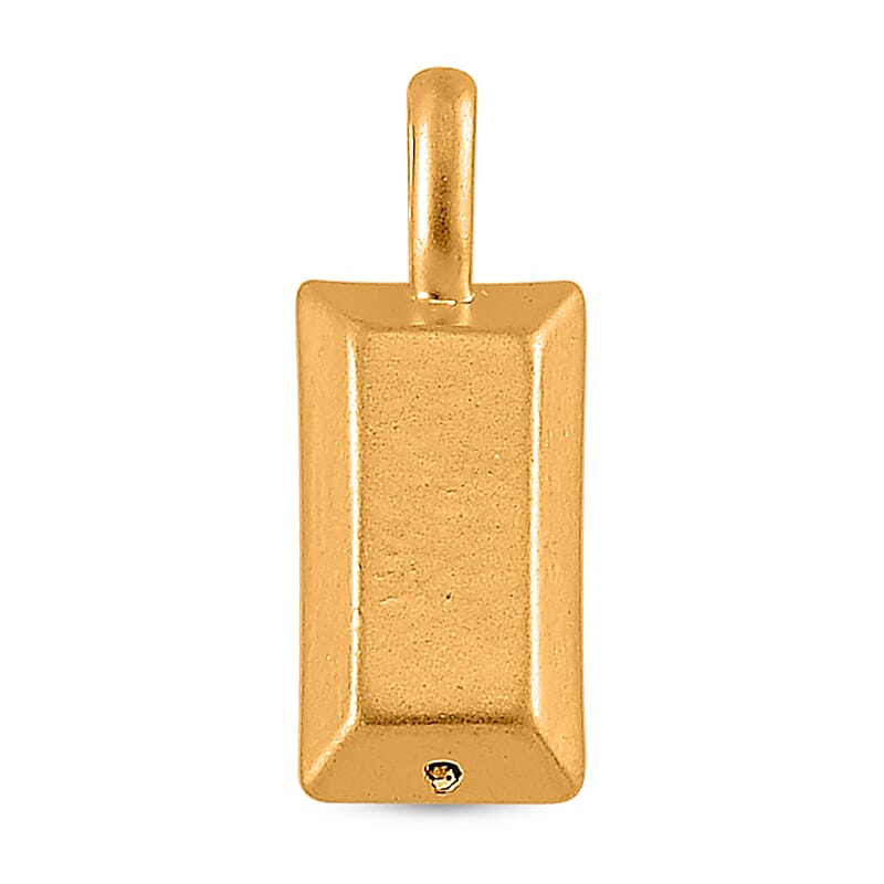 17x6.5mm Bar Pendant in 24K Yellow Gold 0.35 Grams