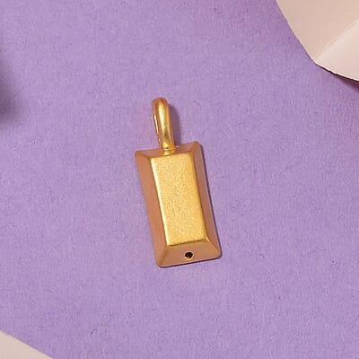 17x6.5mm Bar Pendant in 24K Yellow Gold 0.35 Grams