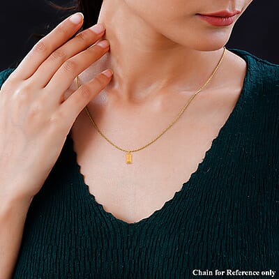 17x6.5mm Bar Pendant in 24K Yellow Gold 0.35 Grams