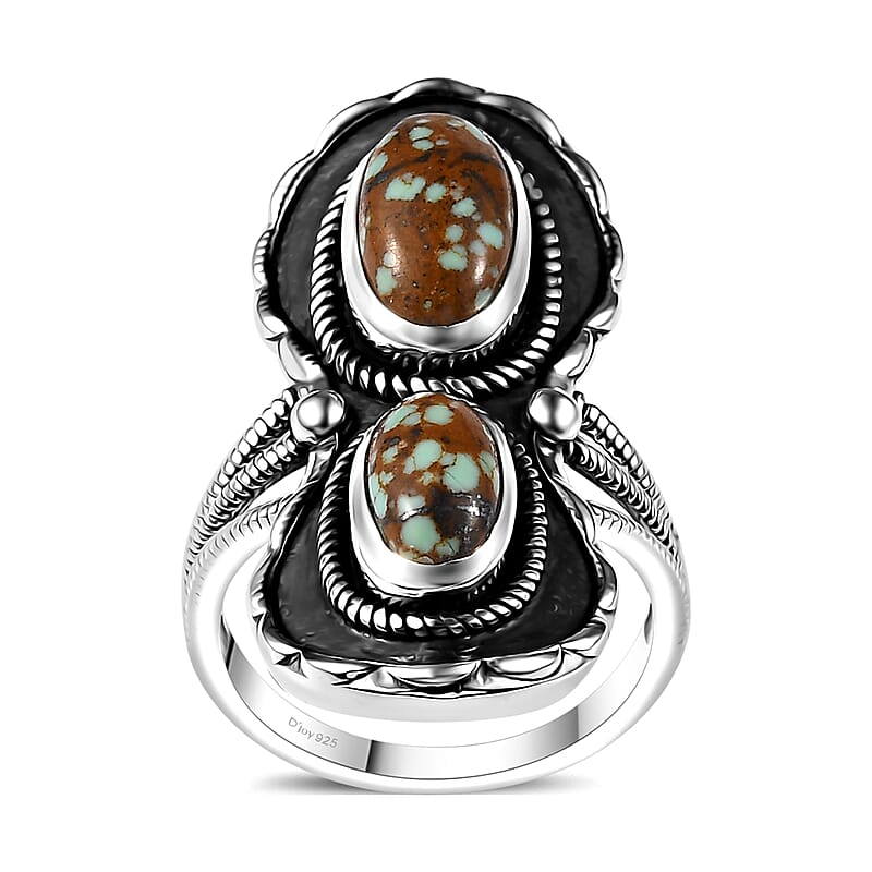 Artisan Crafted Blue Horizon Turquoise 2.65 ctw Horseshoe Ring in Sterling Silver (Size 10.0)