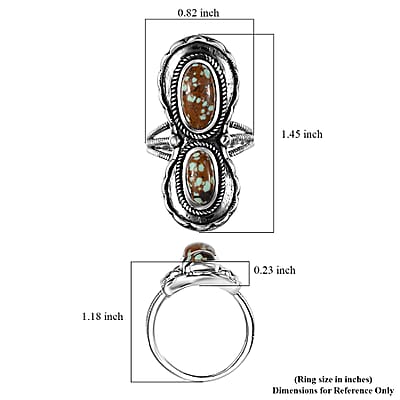 Artisan Crafted Blue Horizon Turquoise 2.65 ctw Horseshoe Ring in Sterling Silver (Size 10.0)