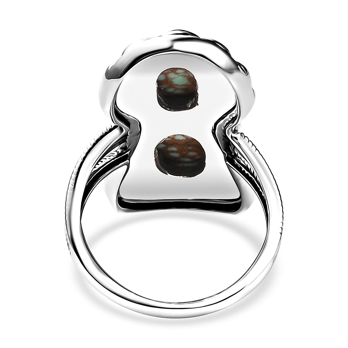 Artisan Crafted Blue Horizon Turquoise 2.65 ctw Horseshoe Ring in Sterling Silver (Size 9.0) image number 4