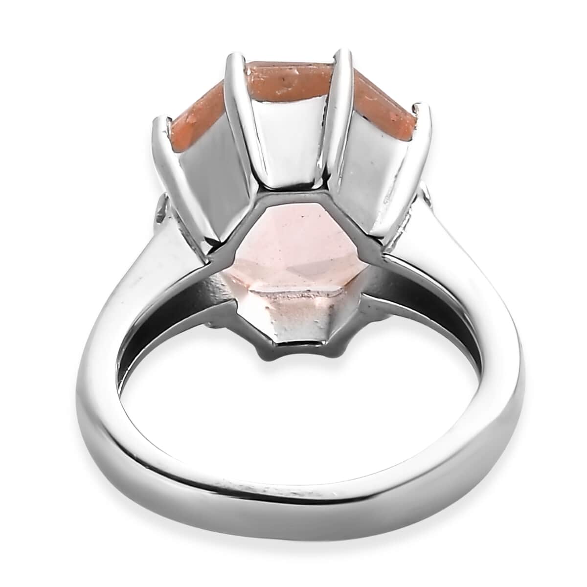 Morganique Quartz (Triplet) 7.65 ctw Solitaire Ring in Stainless Steel image number 4