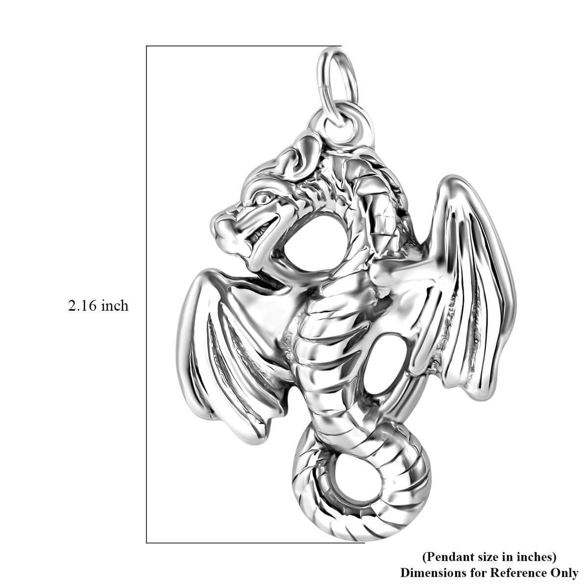 Sterling Silver Dragon Pendant 10 Grams image number 4