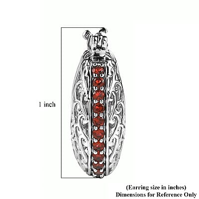 Karis Simulated Red Diamond 1.85 ctw Hoop Earrings in Platinum Bond