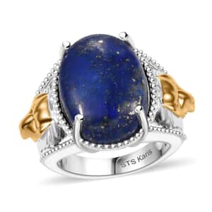 Karis Lapis Lazuli 12.70 ctw Solitaire Ring in 18K YG Plated (Size 10.0)