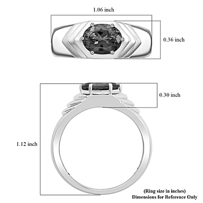 Luxoro AAA Tanzanite 2.50 ctw Solitaire Men's Ring in 14K White Gold (Size 10.0) 7.30 Grams