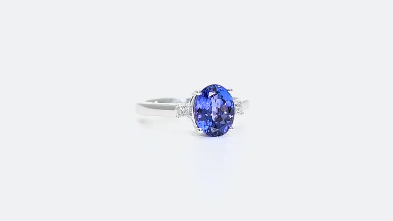 Certified & Appraised Luxoro 14K White Gold AAA Tanzanite, Diamond (G-H, I2) Ring (Size 10.0) 2.50 ctw