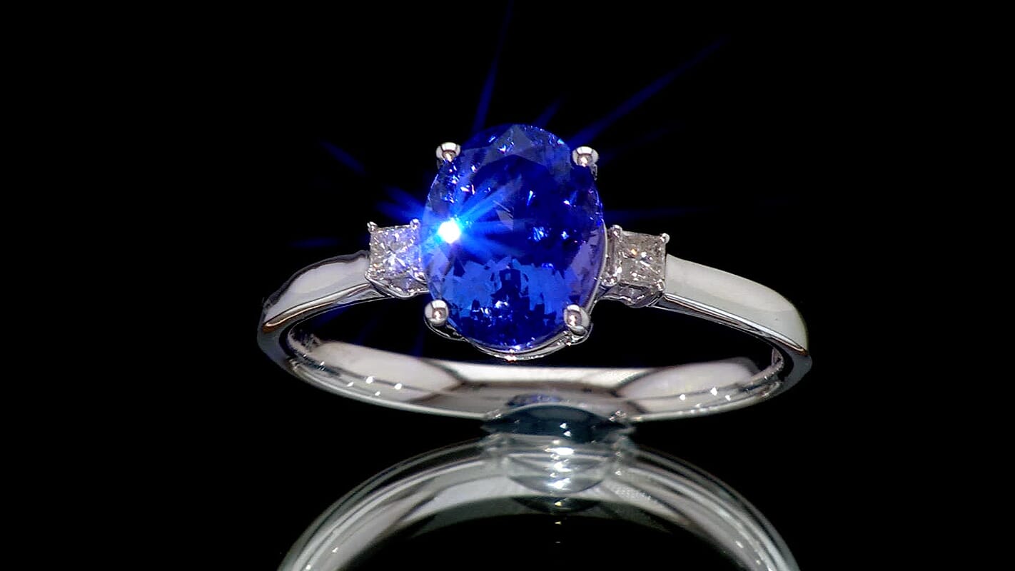 Certified & Appraised Luxoro 14K White Gold AAA Tanzanite, Diamond (G-H, I2) Ring (Size 10.0) 2.50 ctw