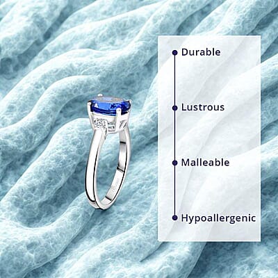 Certified & Appraised Luxoro AAA Tanzanite and G-H I2 Diamond 2.50 ctw Ring in 14K White Gold (Size 7.0)