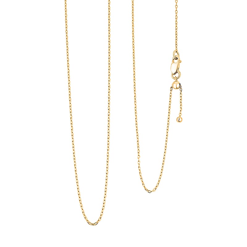 14K Yellow Gold Over Sterling Silver Necklace 16-24 Inches 2.20 Grams