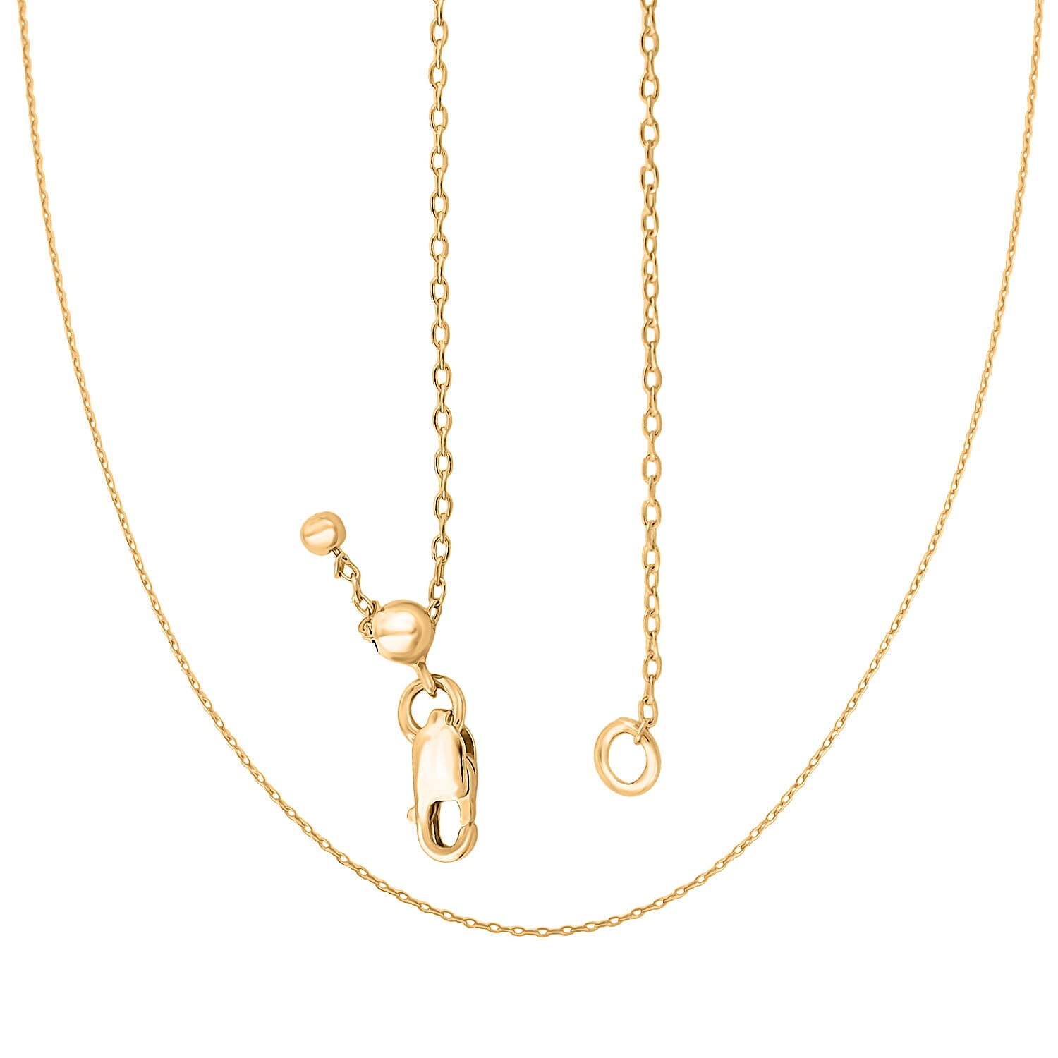 14K Yellow Gold Over Sterling Silver Necklace 16-24 Inches 2.20 Grams