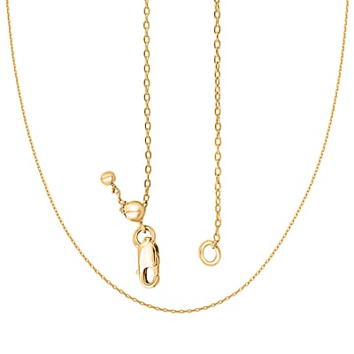 14K Yellow Gold Over Sterling Silver Necklace 16-24 Inches 2.20 Grams