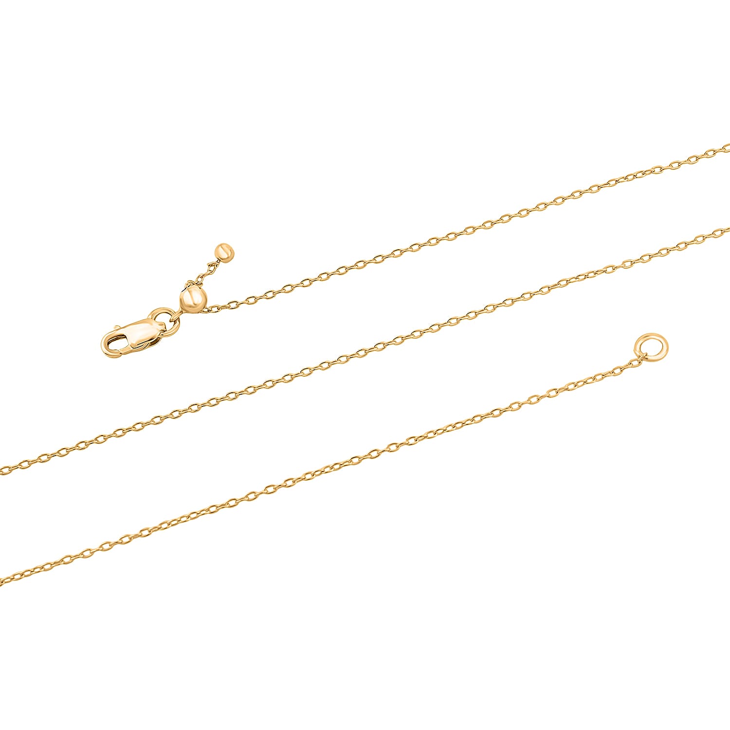 14K Yellow Gold Over Sterling Silver Necklace 16-24 Inches 2.20 Grams