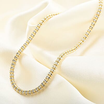 10K White and Yellow Gold Chain Necklace 22 Inches 16.9 Grams