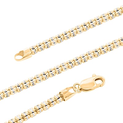 10K White and Yellow Gold Chain Necklace 22 Inches 16.9 Grams