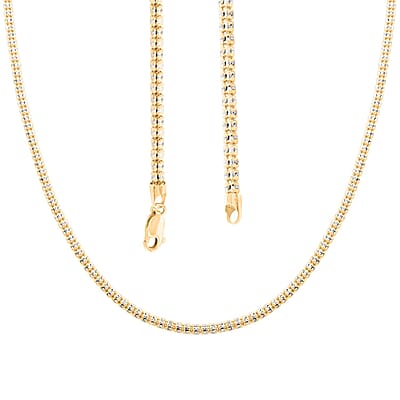 10K White and Yellow Gold Chain Necklace 22 Inches 16.9 Grams