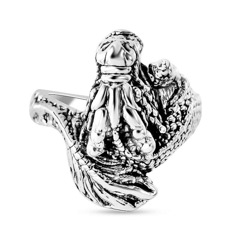 Sterling Silver Dragon Ring (Size 10.0) 4.50 Grams