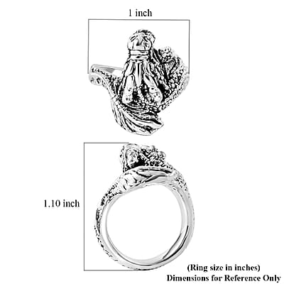 Sterling Silver Dragon Ring (Size 10.0) 4.50 Grams