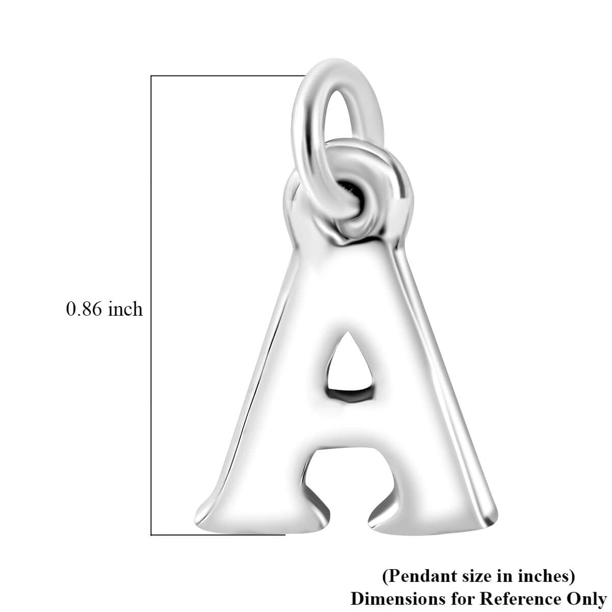 Sterling Silver Initial A Charm (1.50 g) image number 4