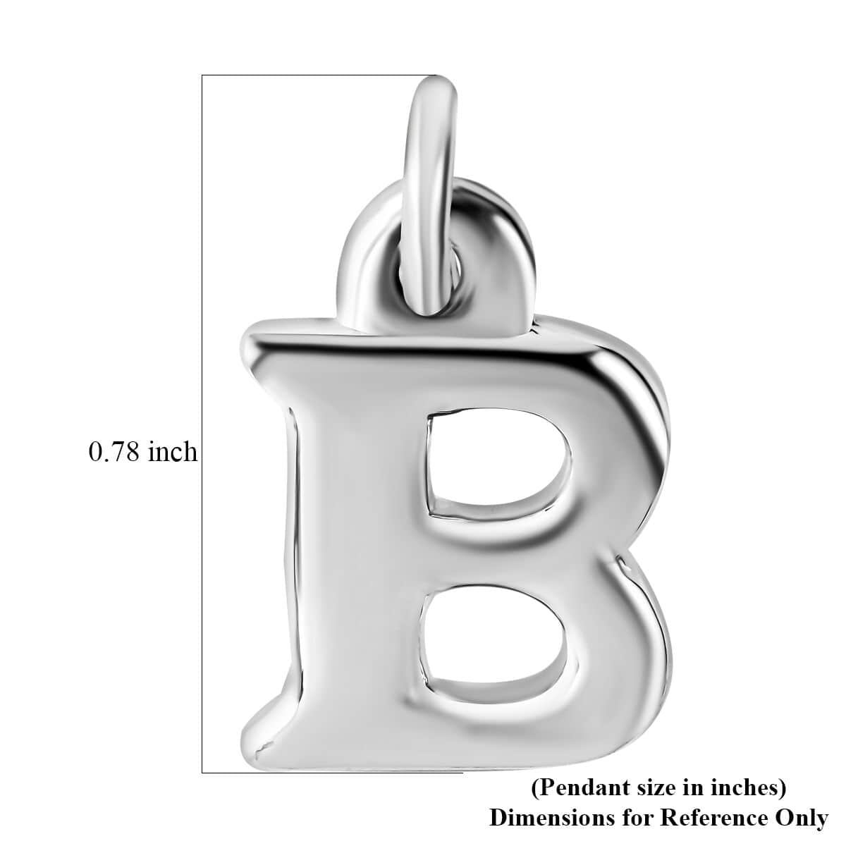 Initial B Charm in Sterling Silver 1.50 Grams image number 4