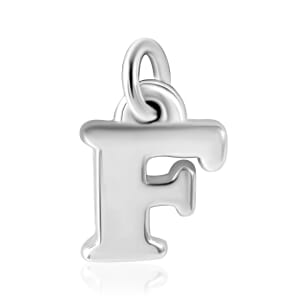 Initial F Charm in Sterling Silver 1.50 Grams