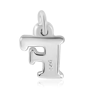 Initial F Charm in Sterling Silver 1.50 Grams