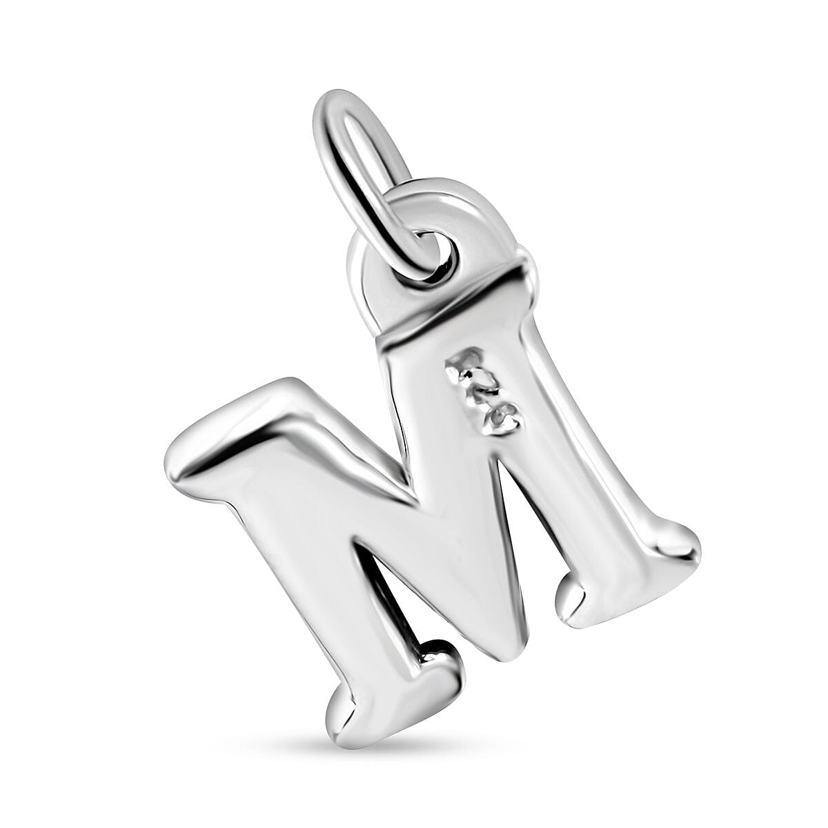 Initial M Charm in Sterling Silver 1.50 Grams image number 3