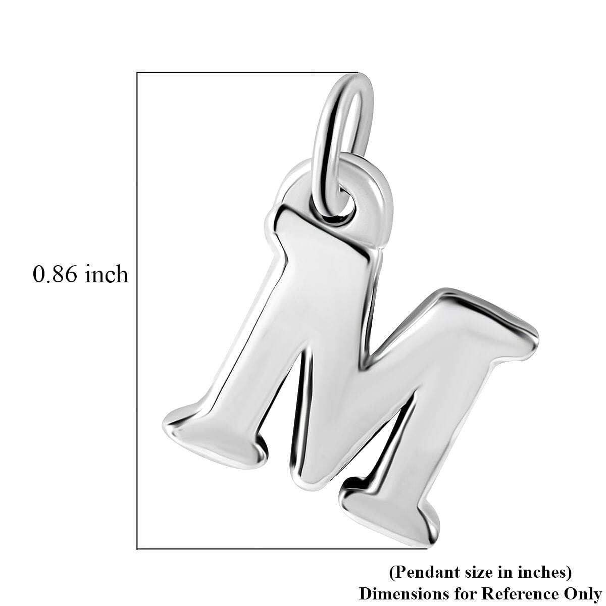 Initial M Charm in Sterling Silver 1.50 Grams image number 4