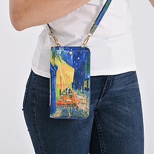 2-piece Set Van Gogh Cafe Terrace At Night Painted Tote Bag and Cellphone Bag