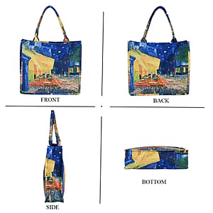2-piece Set Van Gogh Cafe Terrace At Night Painted Tote Bag and Cellphone Bag